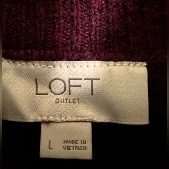 Loft Outlet Tunic Sweater in Burgundy, Size Large - Picture 4 of 6